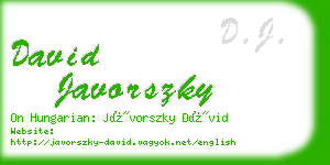 david javorszky business card